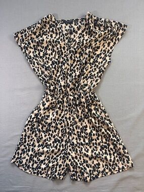 Halogen Leopard Print Short Romper Size M